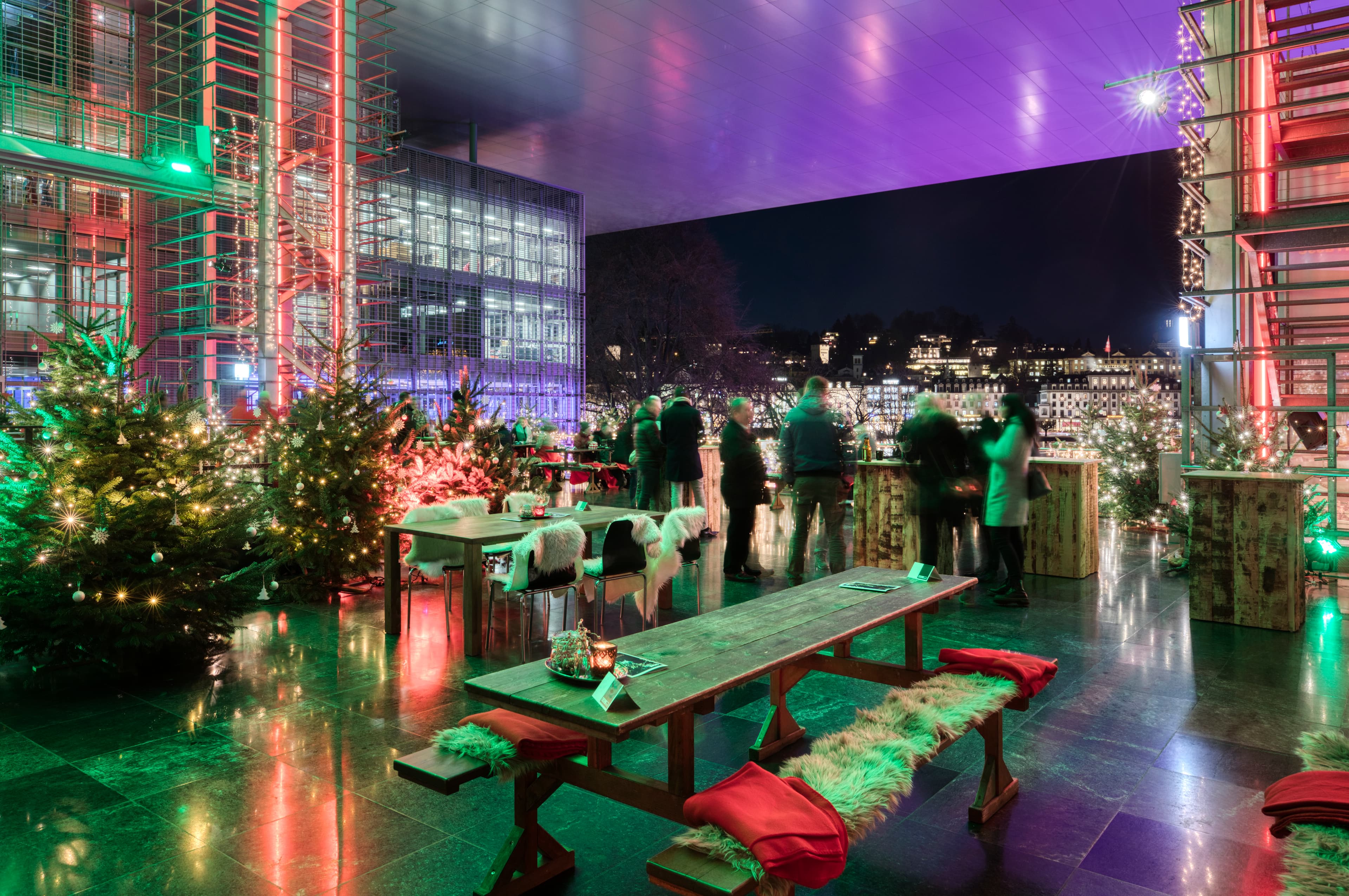 Winterzauber auf der Luzerner Terrasse des KKL Luzern